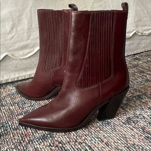 Sam Edelman Dark Red Heeled Boots